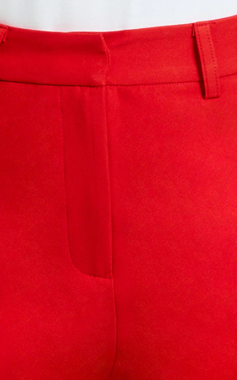 Hermie Pants - High Waisted Cropped Tailored Pants in Red