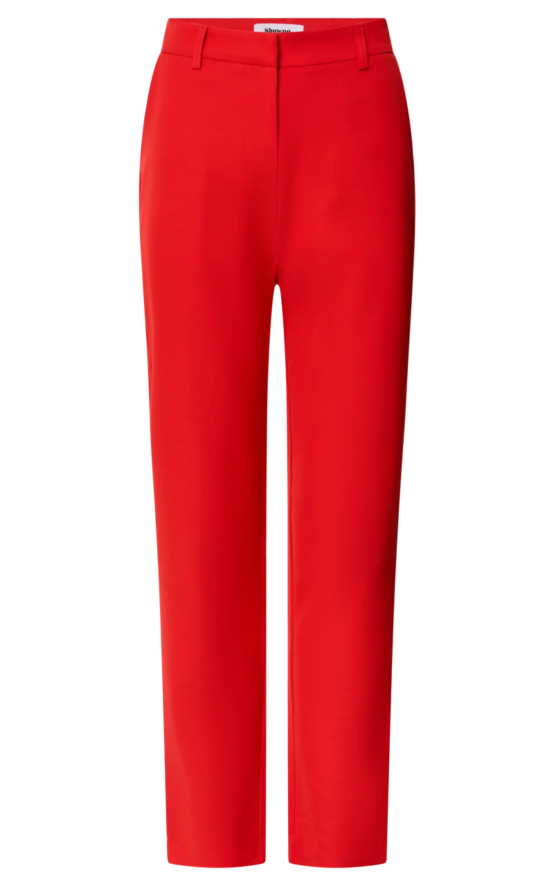 Hermie Pants - High Waisted Cropped Tailored Pants in Red