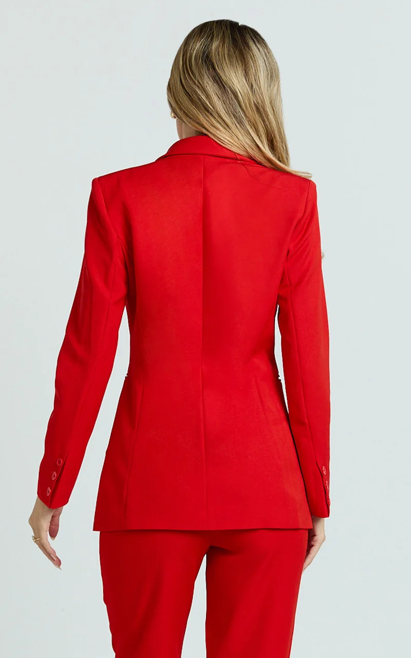Hermie Blazer - Single Breasted Blazer in Red