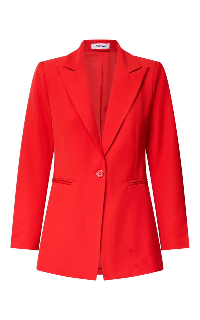 Hermie Blazer - Single Breasted Blazer in Red