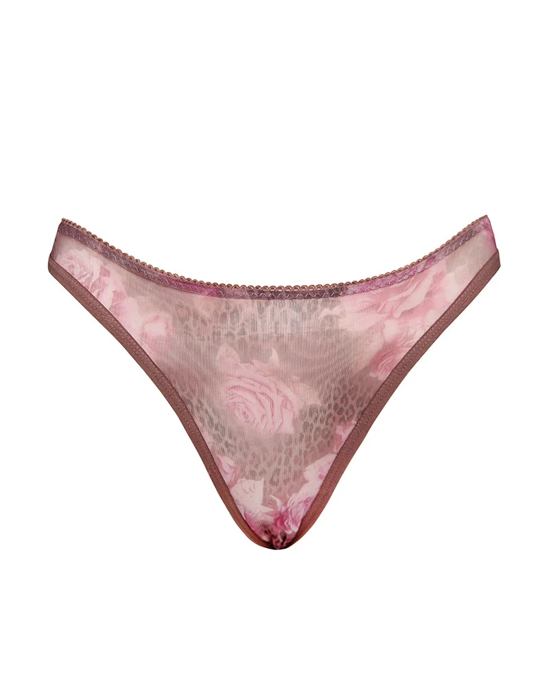 Culotte Selia en maille rose léopard