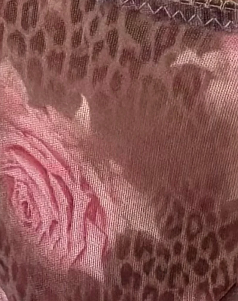 Culotte Selia en maille rose léopard