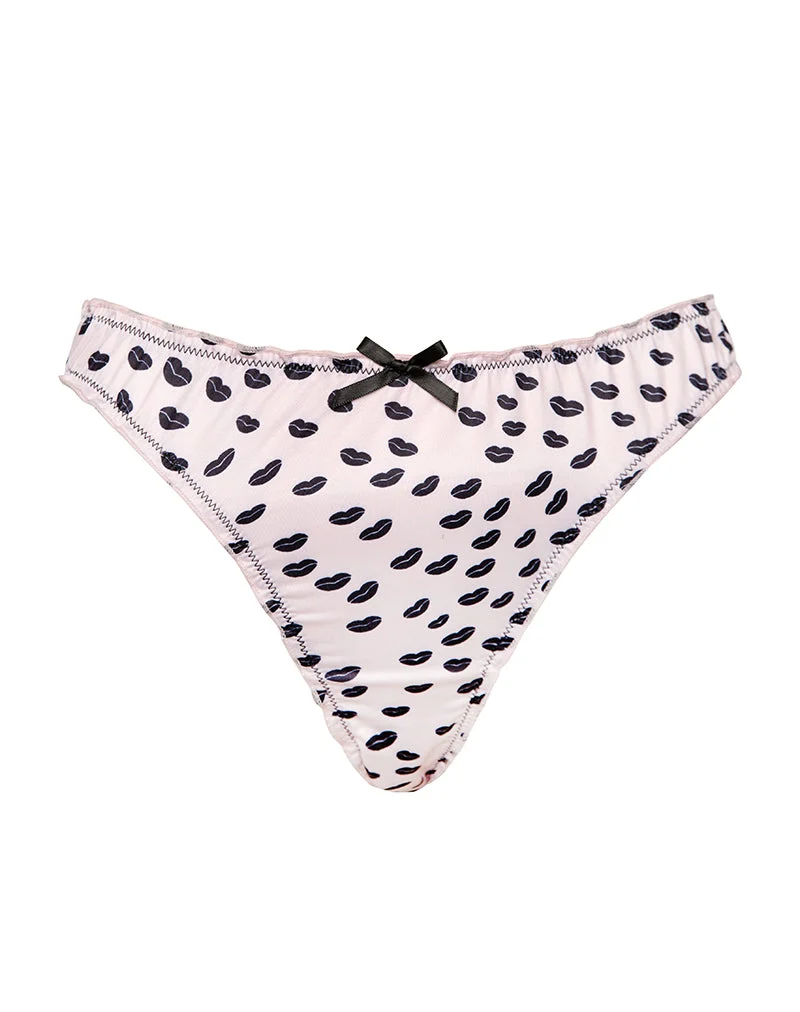 Tanga Adrienne en Micro Lips Rose Noir