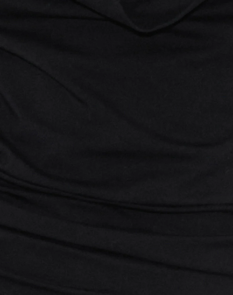 Pramita - Robe mini plongeante en jersey - Noir