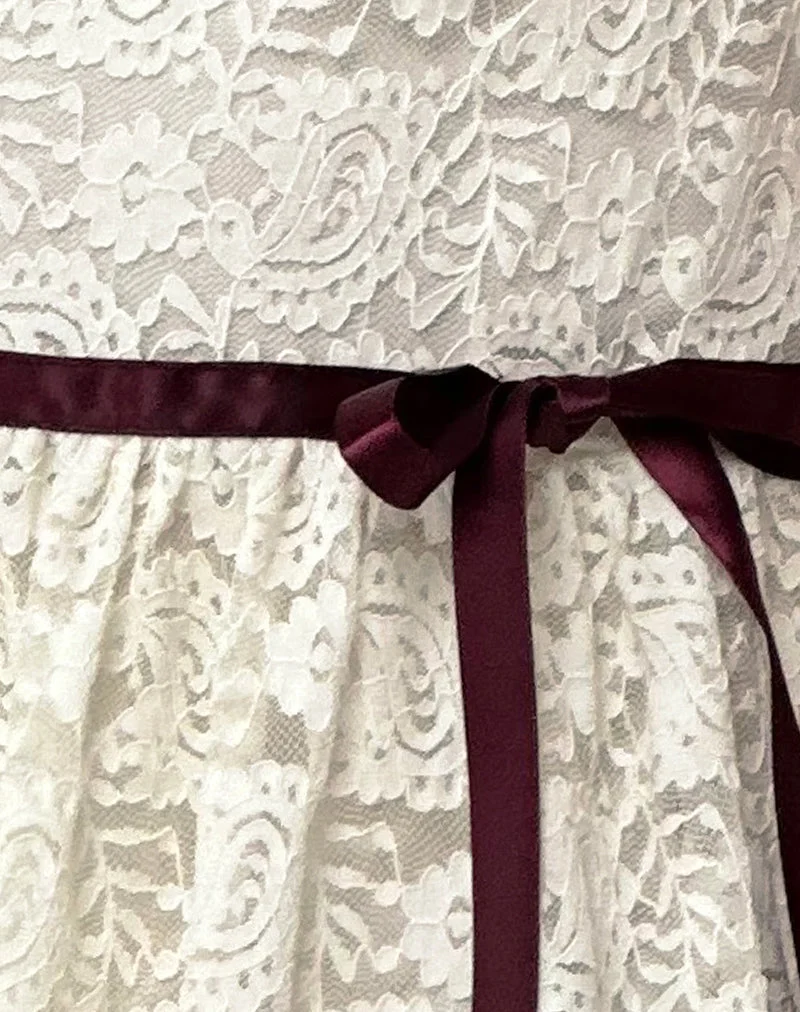 Mini robe Cersei en dentelle pâtissière ivoire