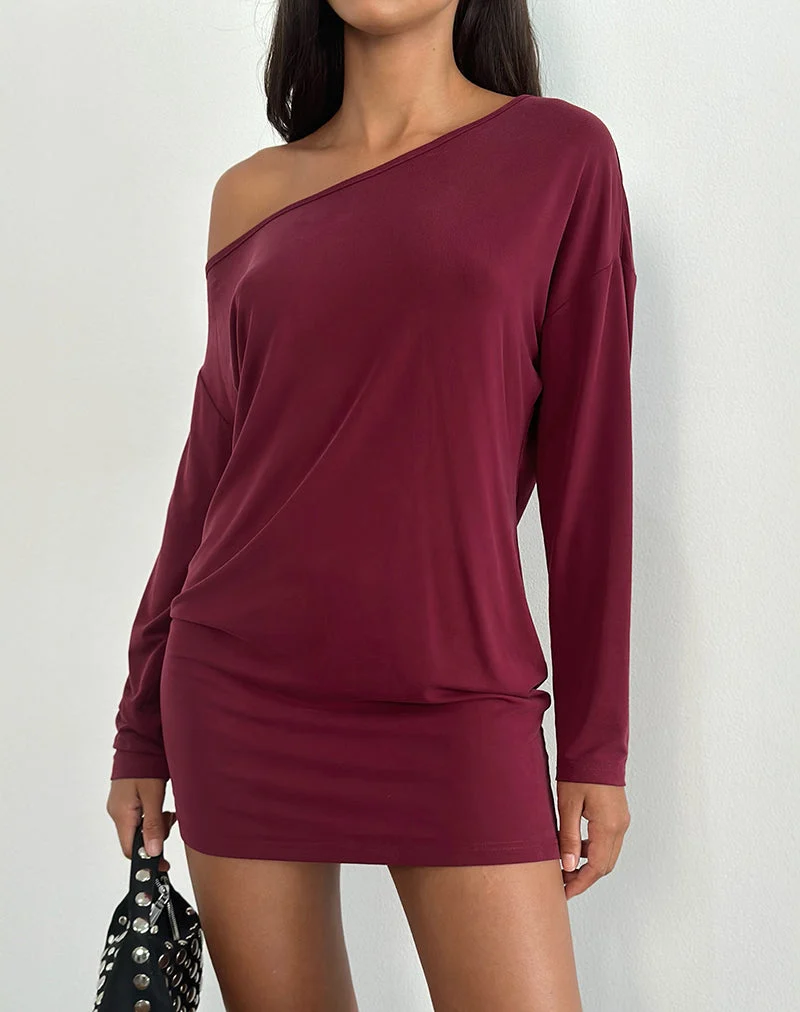 Mini robe souple Shelisa, rouge foncé