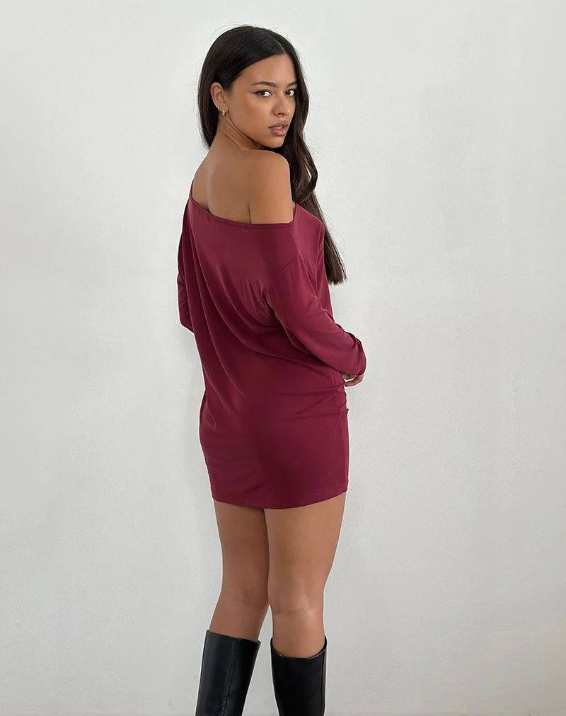 Mini robe souple Shelisa, rouge foncé