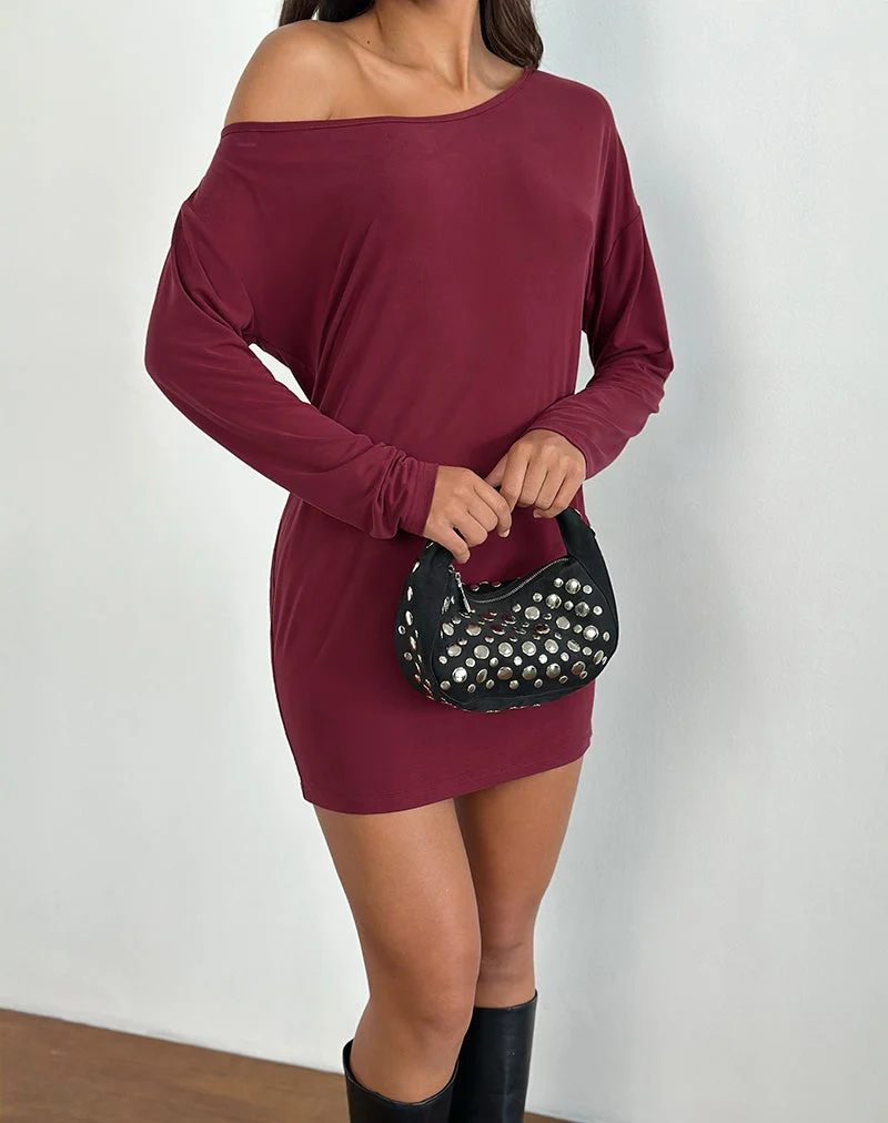 Mini robe souple Shelisa, rouge foncé