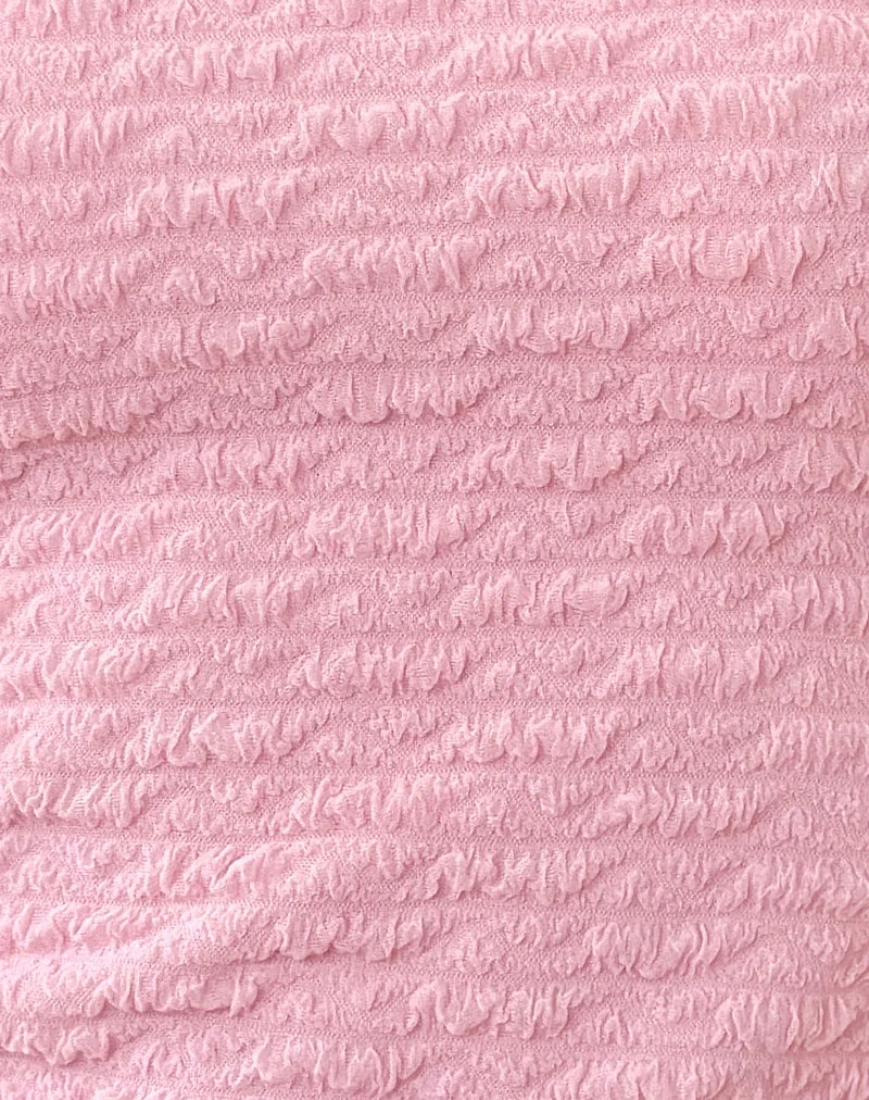 Top Kalisa avec nœud, rose texturé