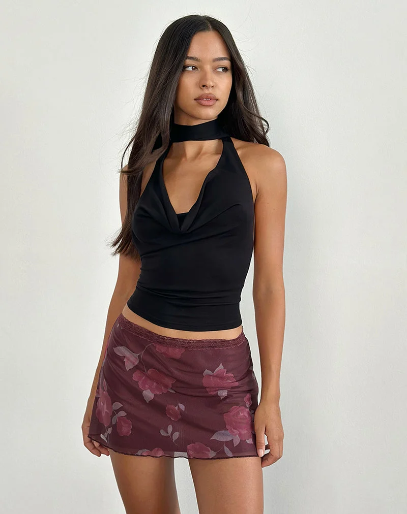 Minijupe Jeor, Blooming Rose Burgundy