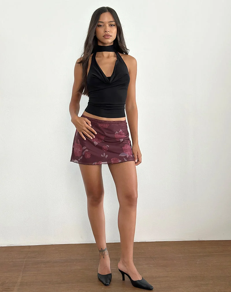 Minijupe Jeor, Blooming Rose Burgundy