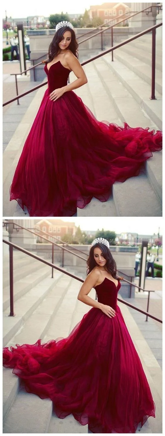 Robe de bal princesse marron rouge robe de mariée en tulle robe de bal rouge