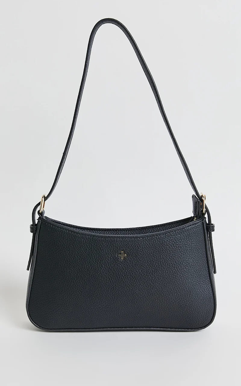 Peta and Jain - Lilu Shoulder Bag in Black Pebble/Gold