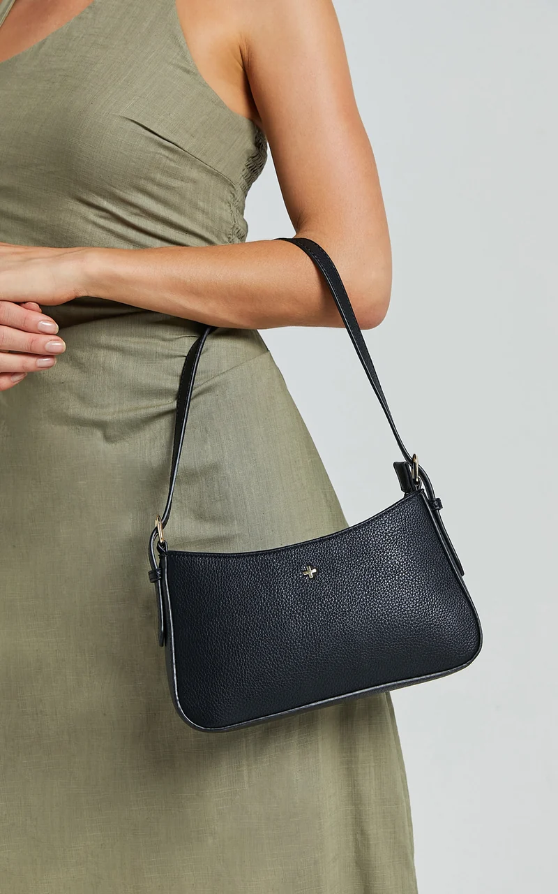 Peta and Jain - Lilu Shoulder Bag in Black Pebble/Gold