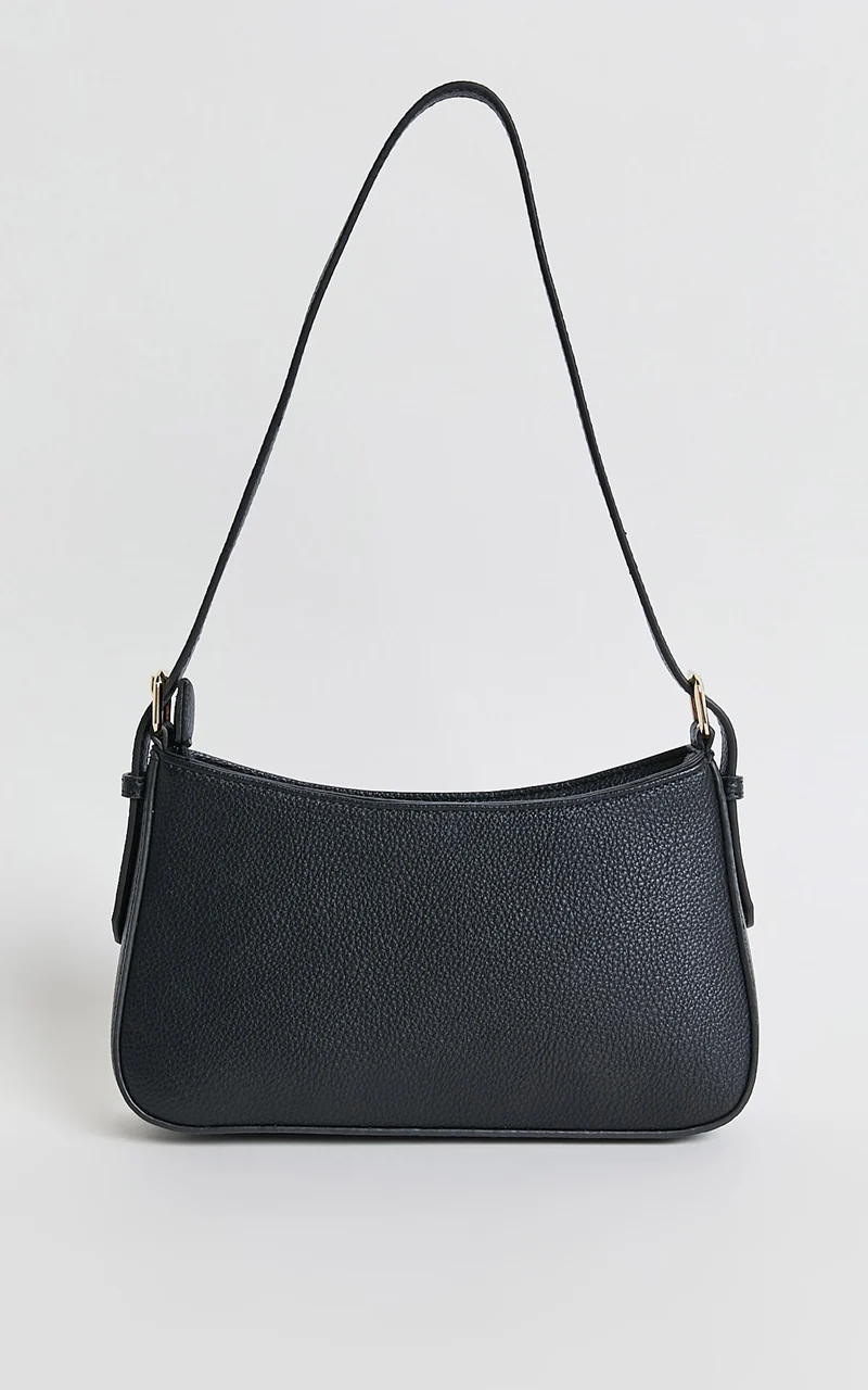 Peta and Jain - Lilu Shoulder Bag in Black Pebble/Gold