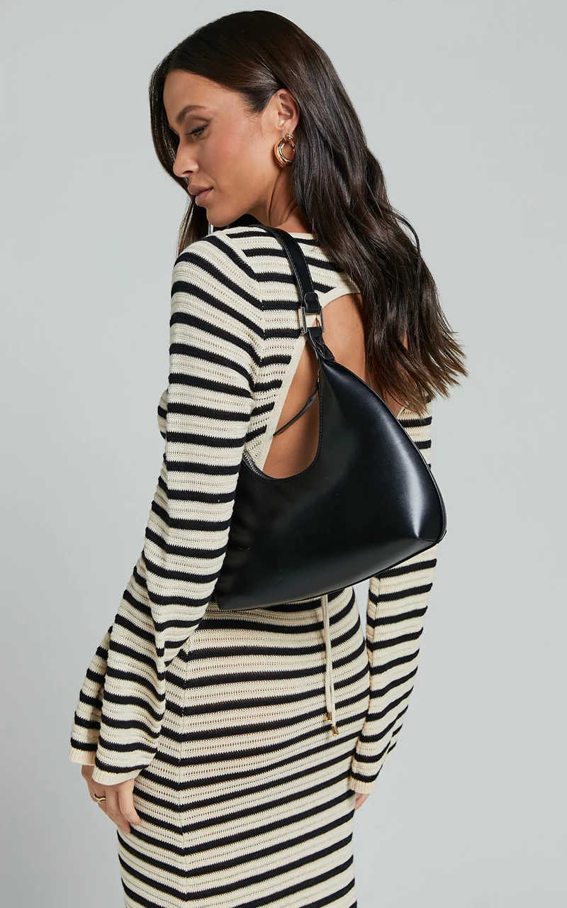 Calabasas Bag - PU Shoulder Bag in Black