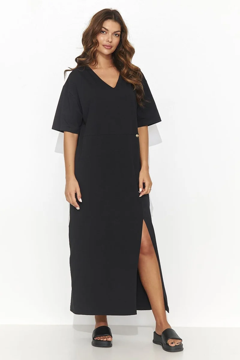 Robe T-shirt noire longue oversize