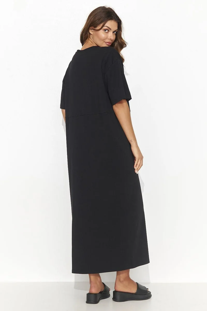 Robe T-shirt noire longue oversize