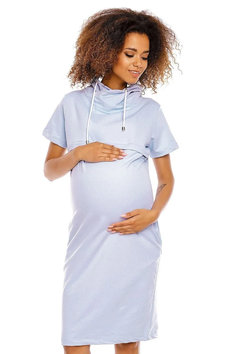 Robe grossesse casual bleue midi