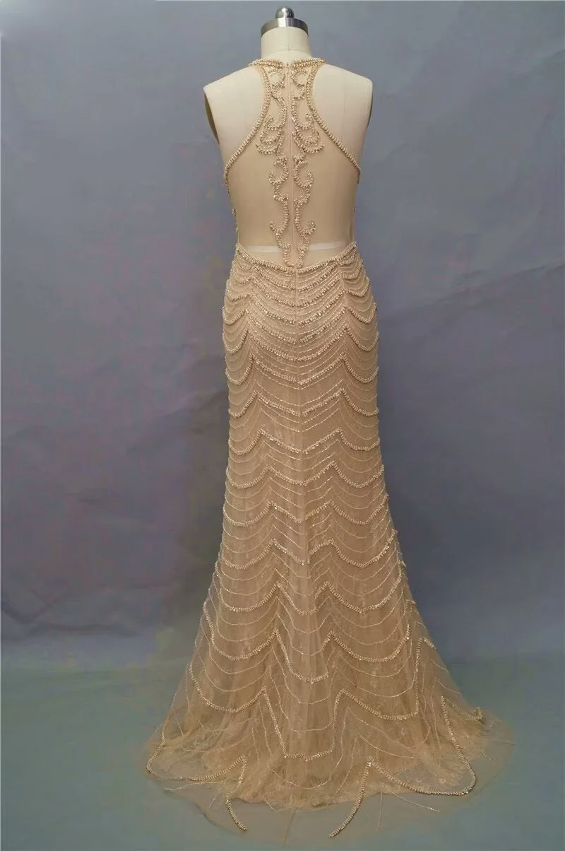 Robe de bal sirène noire sans manches à paillettes pour événements officiels