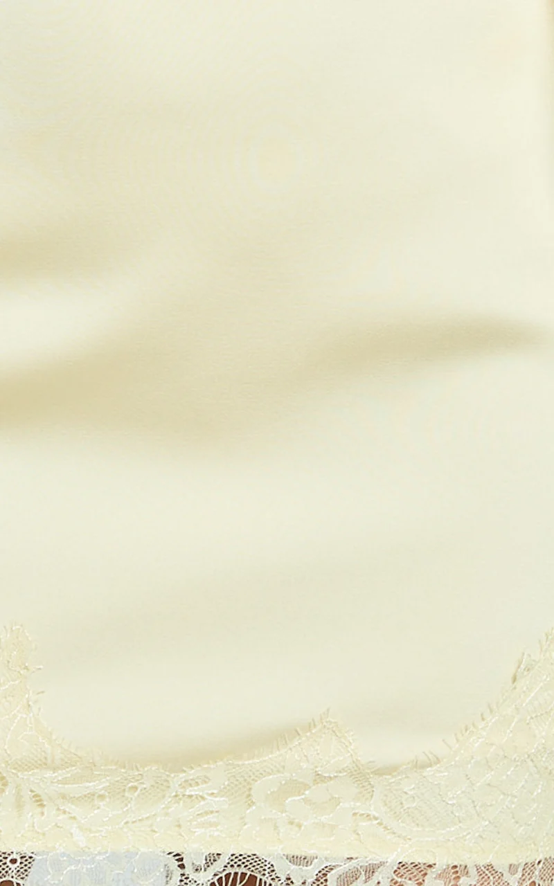Ava Mini Skirt - Lace Trim Skirt in Lemon