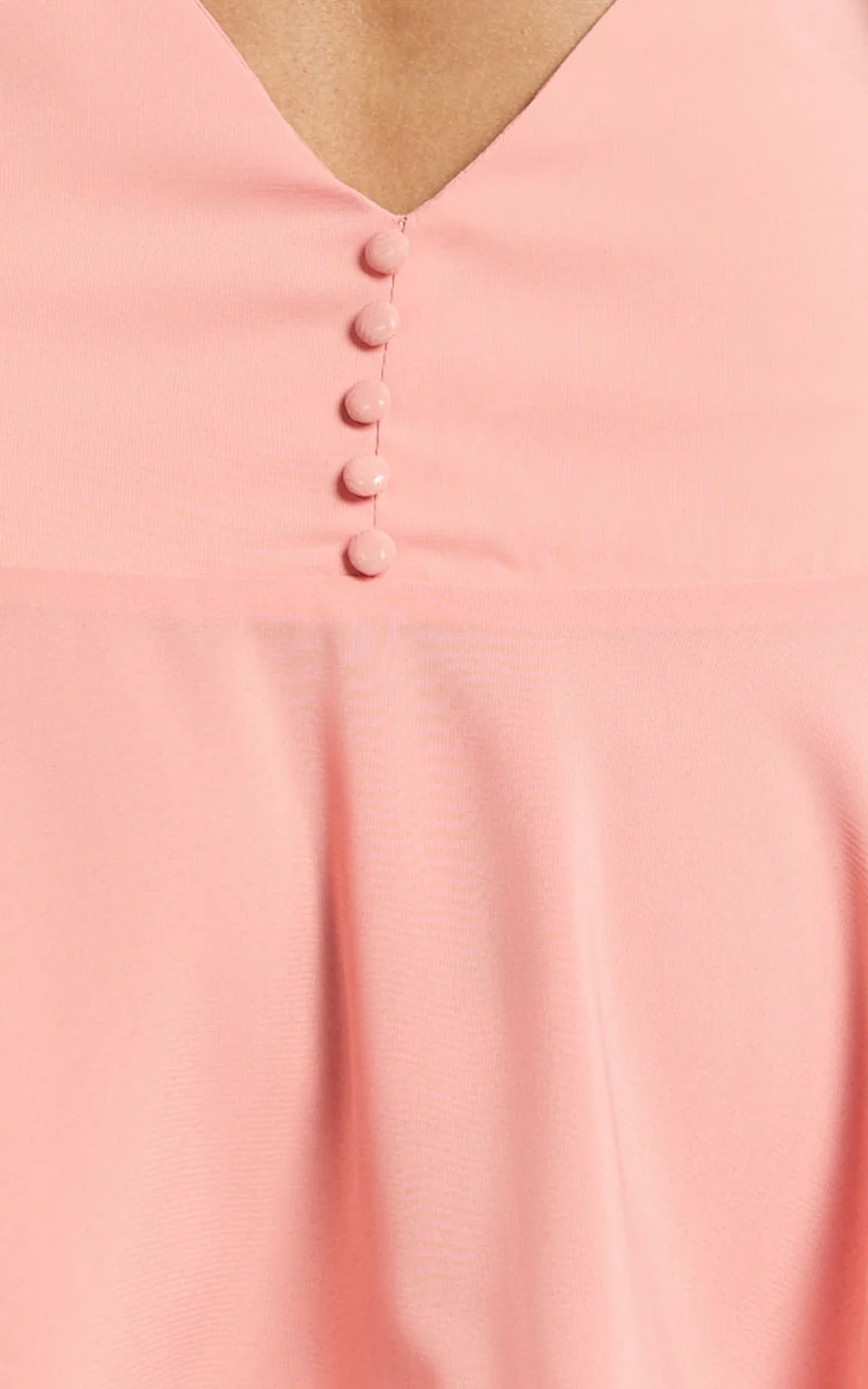 Bryonie Mini Dress - Backless Halter Dress in Grapefruit