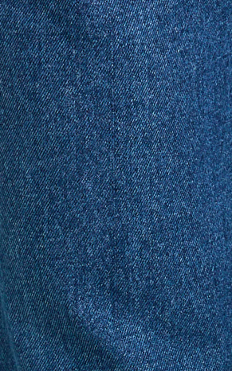 Enya Jeans - High Waist Wide Leg Pleated Denim Jeans in Dark Mid Blue