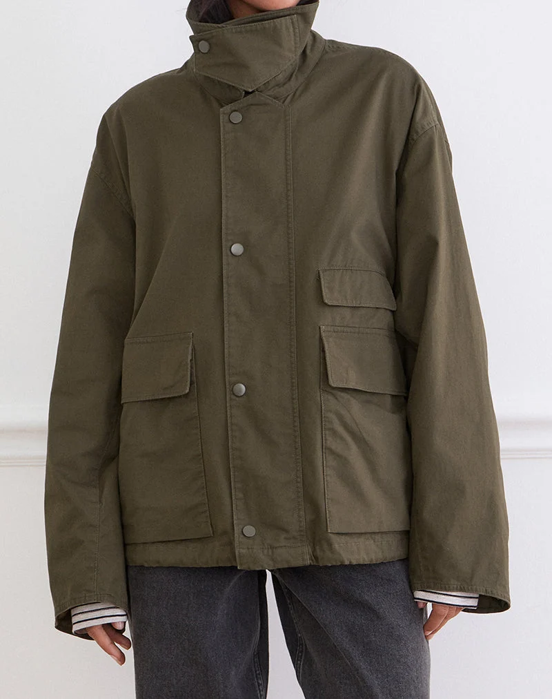 Veste à col montant Vireon, vert kaki