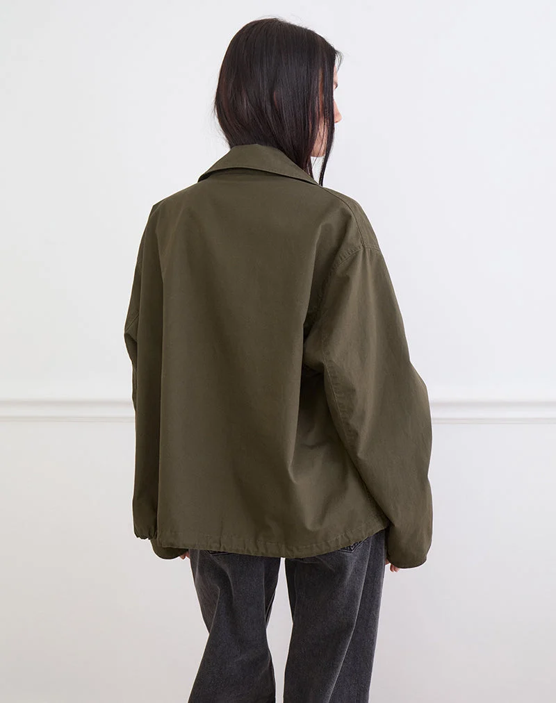 Veste à col montant Vireon, vert kaki