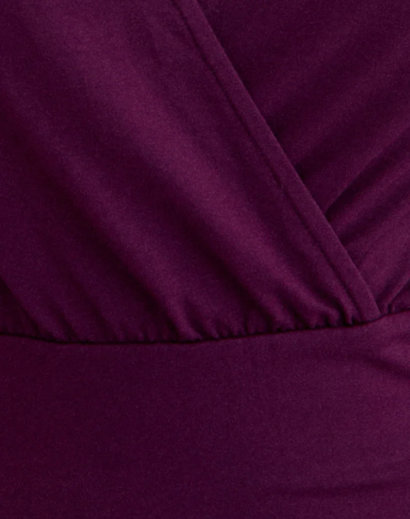 Haut à manches longues Sheon en jersey de rayonne, couleur figue