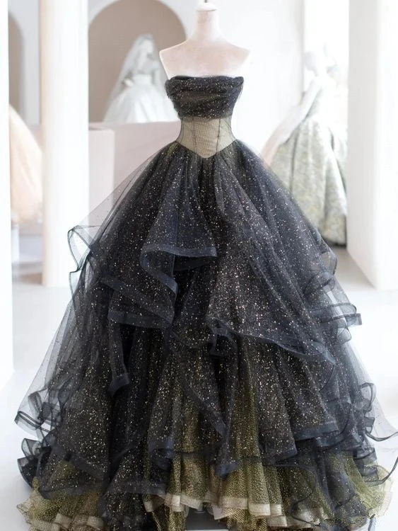 Robe de bal longue noire élégante