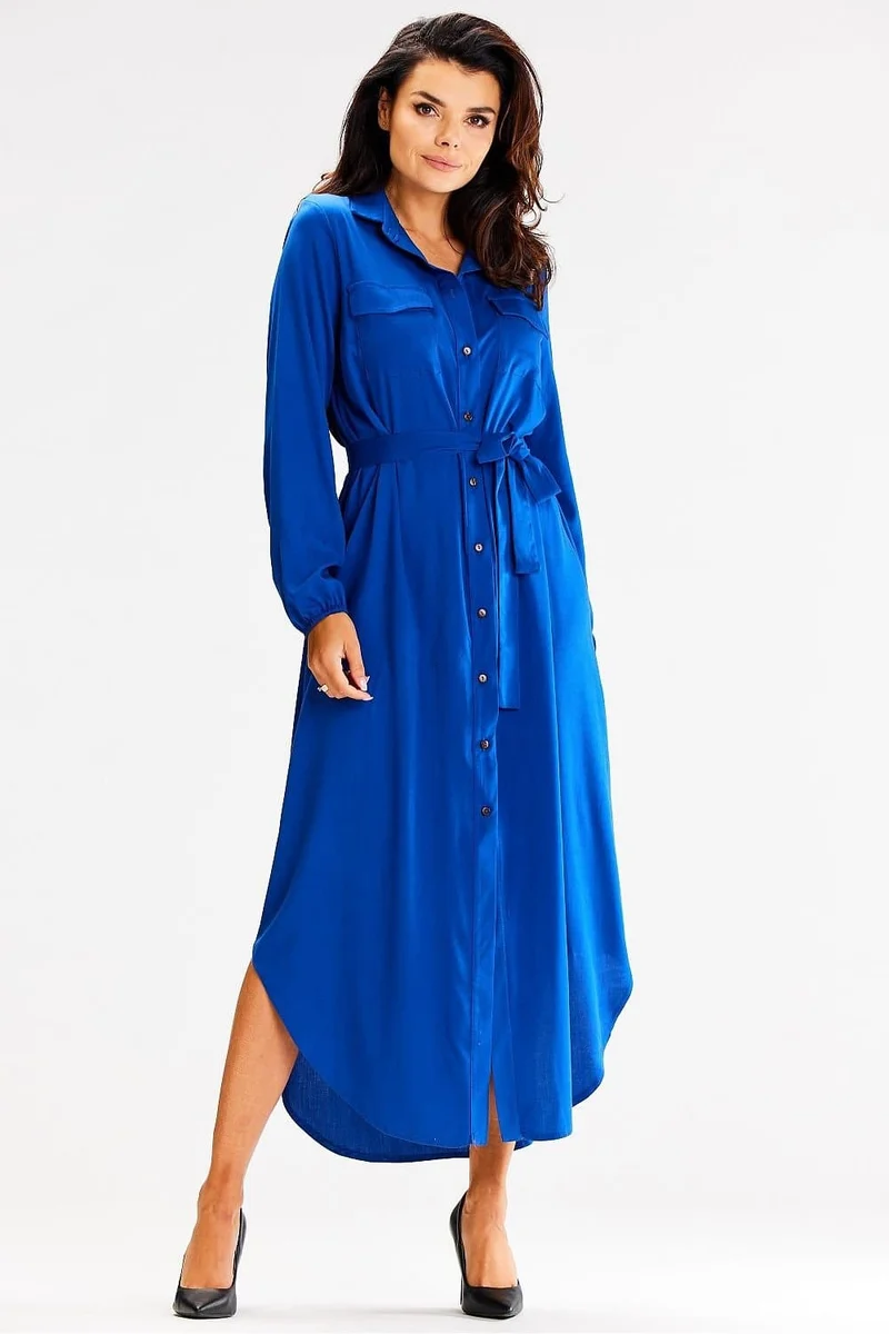 Robe chemise bleu
