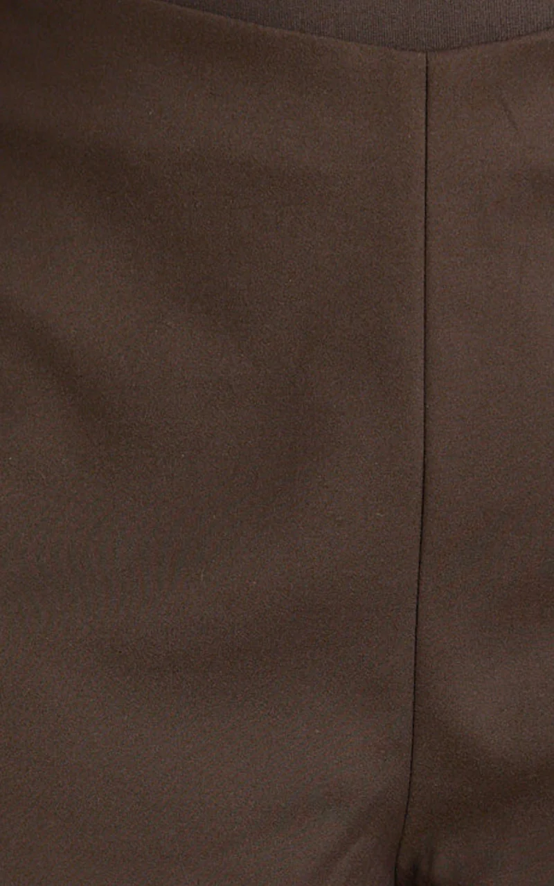 Cassandra Shorts - High Waisted Fitted Micro Shorts in Chocolate