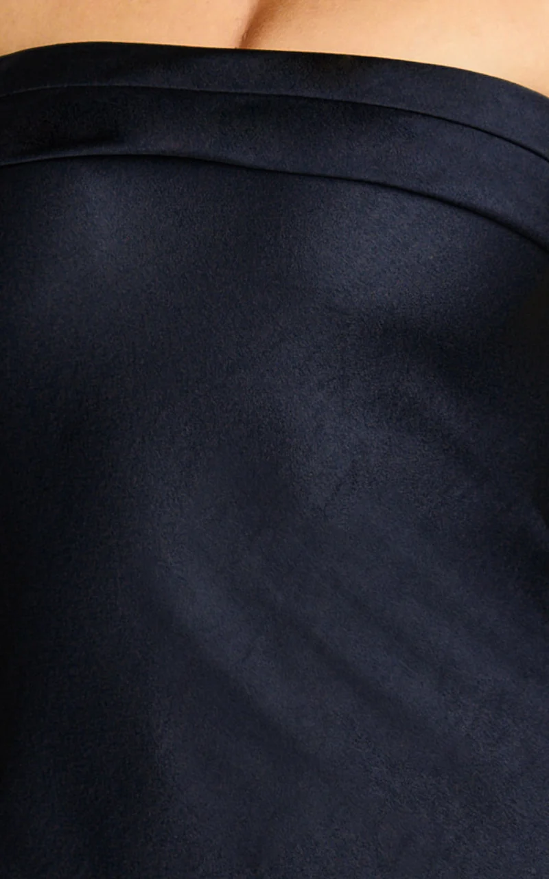 Zaya Midi Dress - Strapless Satin Slip Dress in Navy