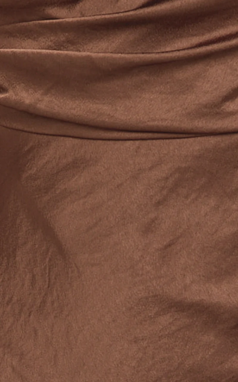 Laurie Maxi Dress - One Shoulder Ruched Dress in Chocolate
