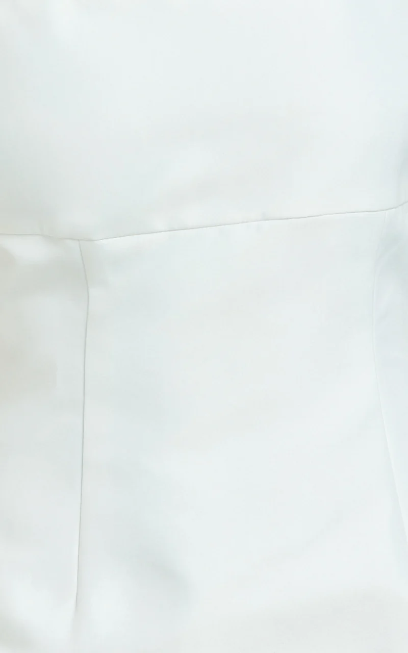 Alegra Mini Dress - Square Neck Fit And Flare Dress in Ivory