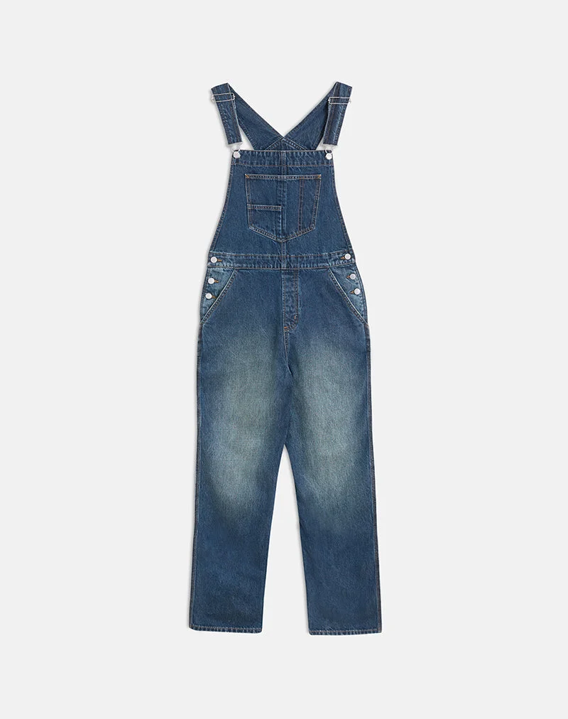 Salopette en jean bleu moyen