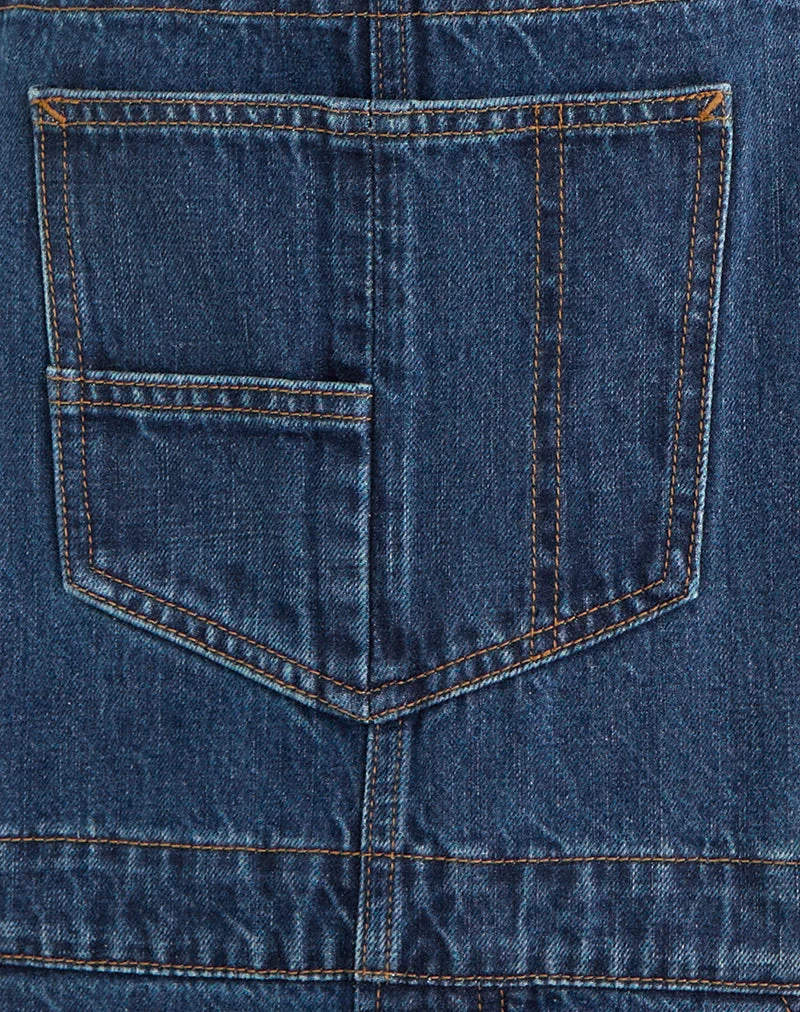 Salopette en jean bleu moyen