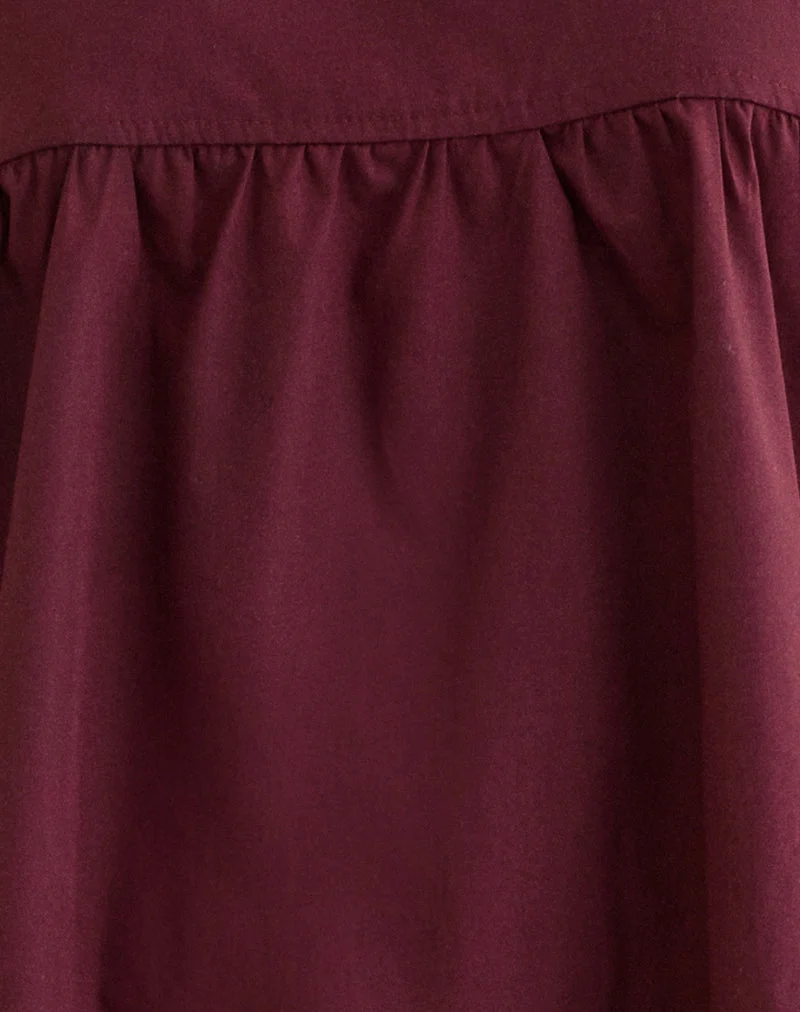 Mini-robe Sanaly en popeline bordeaux