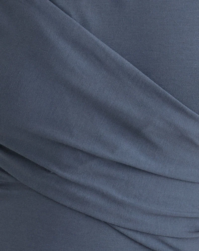 Haut croisé Otso Twist en jersey de rayonne, couleur Ocean Storm