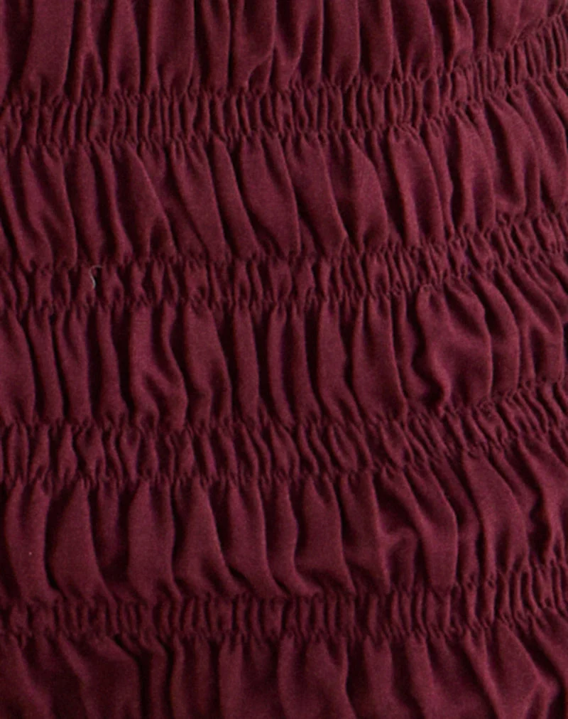 Short froncé Kubo, couleur bordeaux