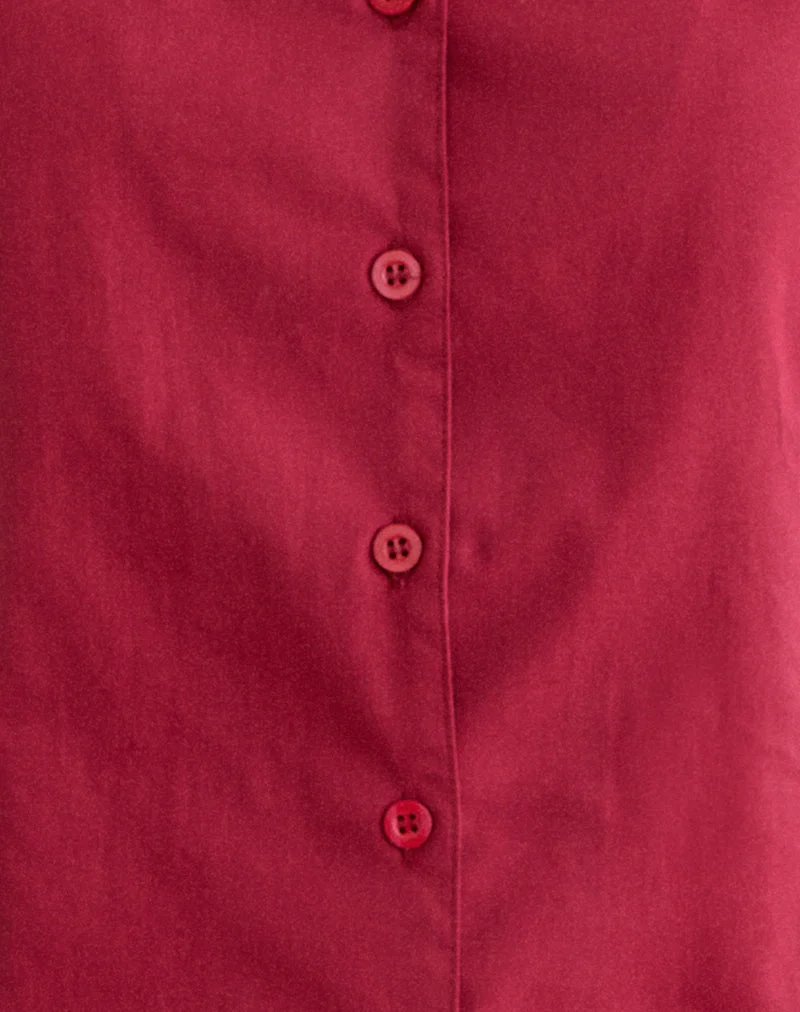 Chemisier ajusté Cloma à manches bouffantes, couleur rouge Adrenaline