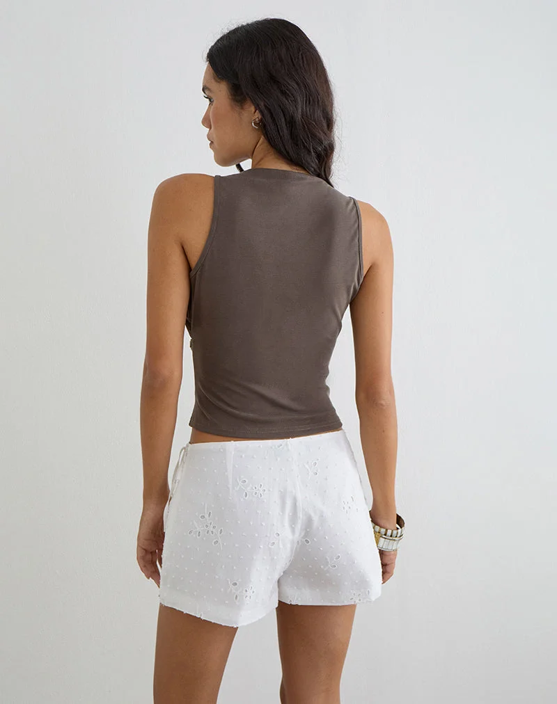 Débardeur à boutons Tulia, couleur marron