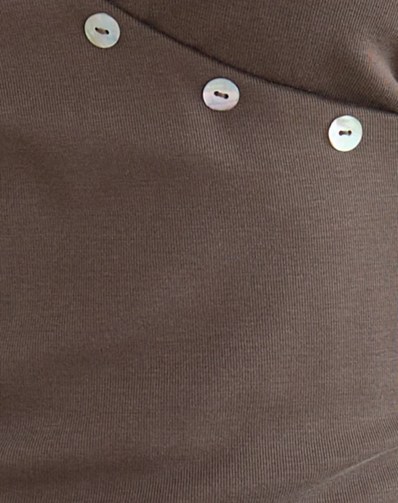 Débardeur à boutons Tulia, couleur marron