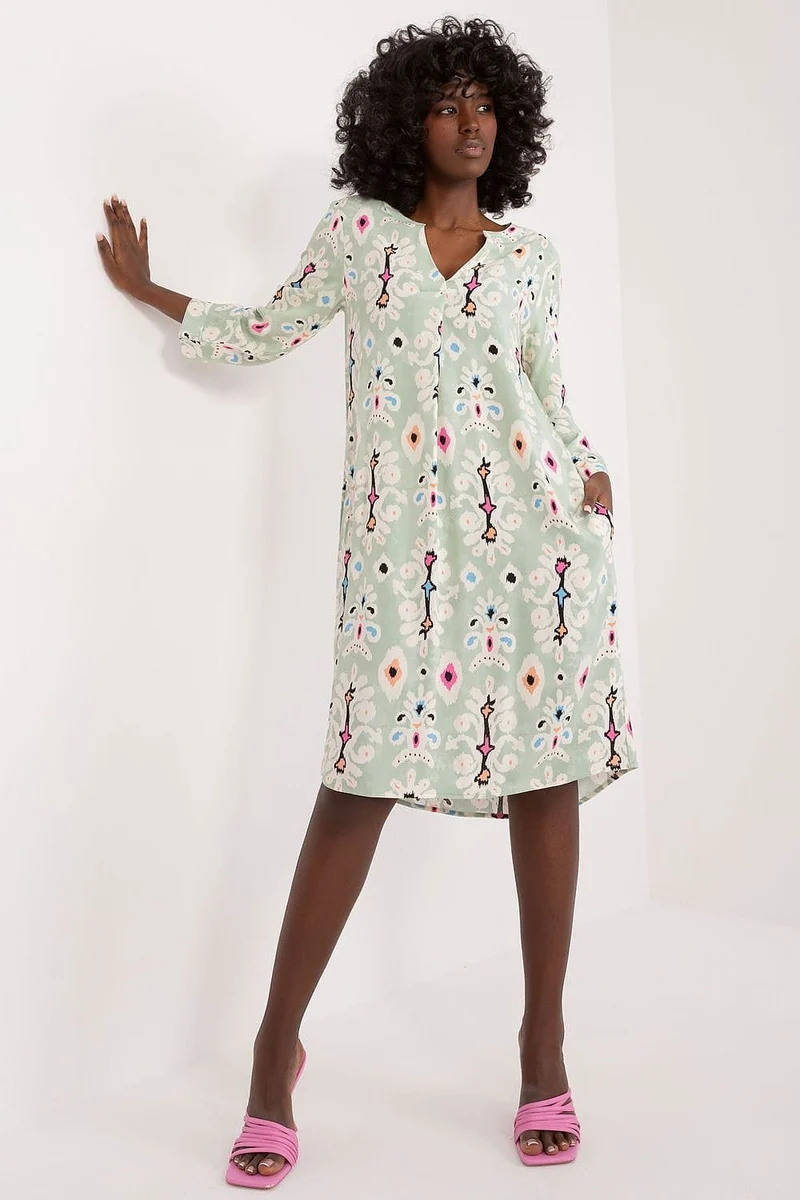 Robe bohème verte midi