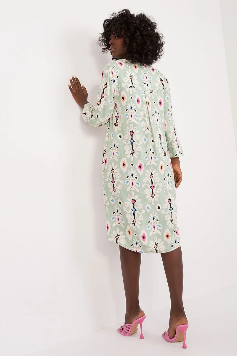 Robe bohème verte midi