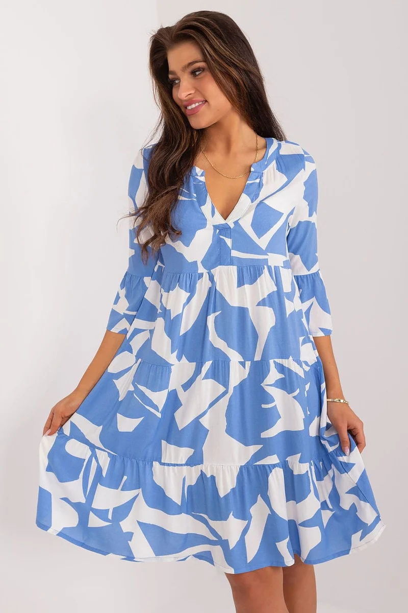 Robe bleue estivale évasée