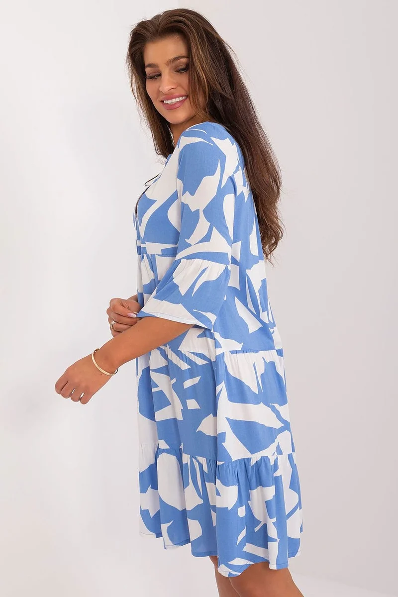 Robe bleue estivale évasée