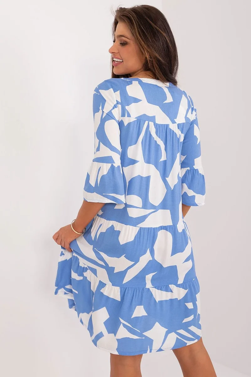 Robe bleue estivale évasée