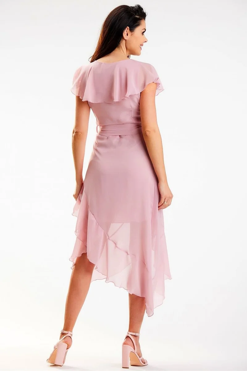 Robe de demoiselle d'honneur rose fluide